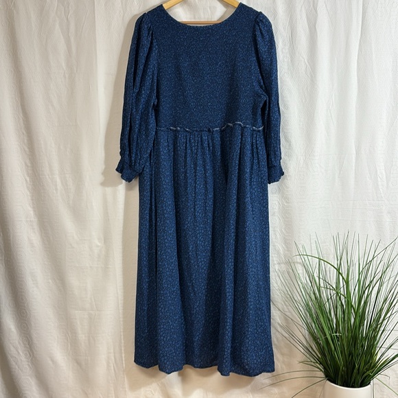 The Nines By Hatch Blue Floral Midi Dress Size XXL - Picture 9 of 9